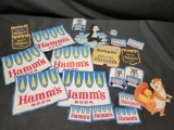 Vintage Hamm's beer patches cardboard displays