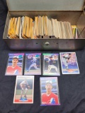 Bix of baseball cards from the 1980s-90s with Rated Rookie