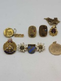 Lot of pins and pendant. 7 units