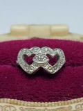 10kt Heart shaped ring size 4