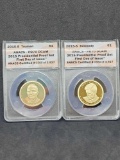 Kennedy snd Truman ANACS Proof 70 limited Release Gold Dollars 2015 S