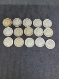 Roosevelt silver dime lot of 15 90% silver 1.5$ face Value