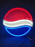 Neon Pepsi sign plugs in and lights up