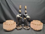Vintage Lamps w Shades