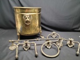 Vintage Brass fixtures and footed brass planter