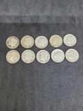 Roosevelt silver dime lot of 10 coins 90% silver nice mix of dates $1 face Value