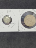 Silver Foreign coin lot 10 Schilling 1957 and Three Pence 1931