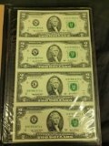 2003-A $2 Uncut Sheet of 4-Notes from the Bureau of Engraving and Printing