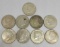 Lot of 9 1960s Kennedy Silver Halfs 9 coins