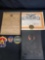 Army honorable discharge certificate framed, patches, book the 1936 flathead.