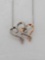 Single Diamond Two Tone Heart Necklace NEW