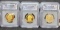 ICG certified proof gold presidential Dollars 3 ICG PR 70 DCAMS Jefferson, Adams and Madison