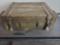 World war 1 handmade wooden box with hand forged metal hinges.