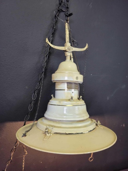 Antique Welsbach Company Gas Arc Lamp w/ Hazy Glass Dome