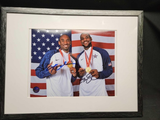 Kobe Bryant and LeBron James Framed 8 x 10 Signed photo
