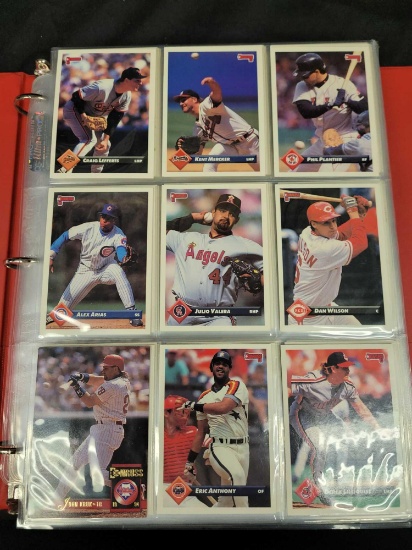 Binder of 1993 Donruss baseball cards