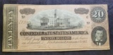1864 $20 Confederate State of America Note