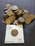 100 Mixed Date Problem-Free Indian Head Cents from 1880-1909 Good to Fine