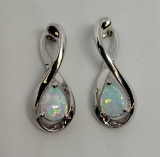 Sterling silver opal earrings stunning new designer beauties 4+ ctw