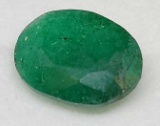 4.91ct oval cut green Emerald gemstone With ID card