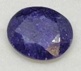 8.84cts Oval cut blue Sapphire gemstone with gem ID card