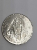 1078 Mexico 100 Peso Silver Coin .6428 oz ASW Silver Amazing High Relief Detail