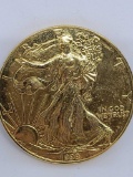 1999 American silver Eagle Gold plated Liberty 1 Ounce Silver Round. Gem Brilliant Uncirculated