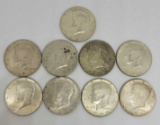 Lot of 9 1960s Kennedy Silver Halfs 9 coins