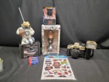 Canon Q8200 Camera Battlestar Galactica Titans vinyl figure. Bob Hope bobblehead 100 years Domo