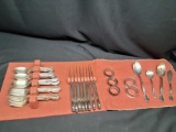 Rodgers and Sons Victorian Rose Flatware Service of 8 2 missing lg Forks