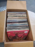 Box of vintage records.