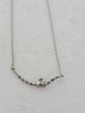 Diamond Bar Swirl Necklace 14 Rose Cut Diamonds NEW