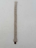 2 Row Rope Look Natural Raw Diamond Bracelet Platinum Overlay NEW