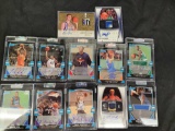 12 basketball cards. Autograph, Jersey, Rookies, and numbered cards