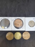 Foreign coin collector lot 6 coins 1891 Penny Pesos Centavos and Francs