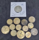 Antique foreign coin lot 13 coins ++ silver Canada Quarter PL Beauty.