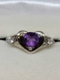 World class Designer Sterling silver with Amethyst ring