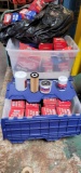 Crates full of Firestone oil filters and air filters