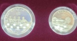 1996 Atlanta Olympics 2-Coin Silver Dollar Rowing & Half Swimming