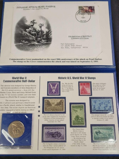 World War II Commemoratives Coin and Stamp Album