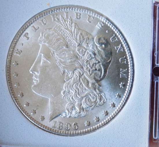 Morgan Silver Dollar 1896 Gem BU Frosty White Premium Collector Coin