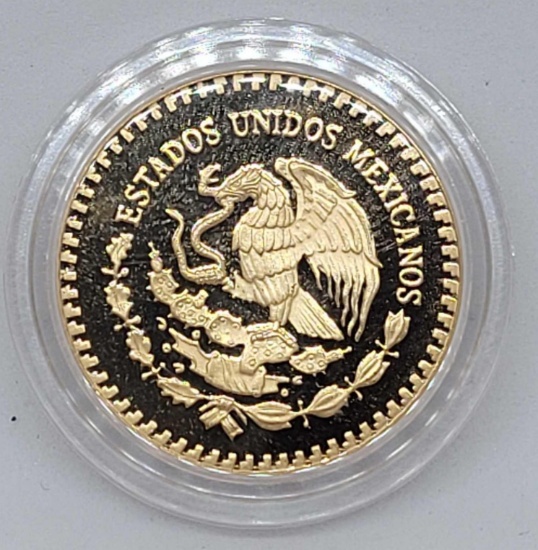 Gold Mexico 1985 1/4 Oz 250-Peso Proof World Cup Soccer Commemorative