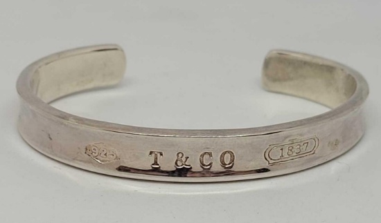 925 Silver Tiffany Co Bangle Bracelet in designer bag