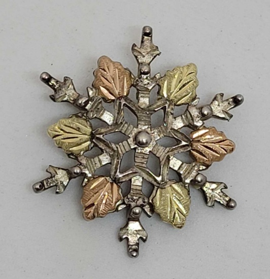 Antique black hills gold snow flakes amazing very old antique sterling 12kt yellow gold 3.80 grams