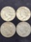 Lot of 4 1922 Silver Peace Dollars, 4 coins 90% silver