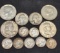 Silver Coin lot Kennedy, Benjamin Franklin half's, Quarters and dimes 13 coins