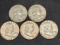 1963 Benjamin Franklin half's 5 coins