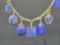 14kt gold necklace with Lapis lazuli Gem stones