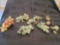 Vintage Jade Grape clustets and fruits w Jade leaves Cream and Red fruit cluster