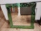 Glass Etched mirror in green 16 x 16 in